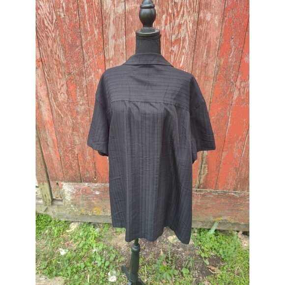 Mens XXL Button Up Shirt Island Shores Black - Picture 3 of 4